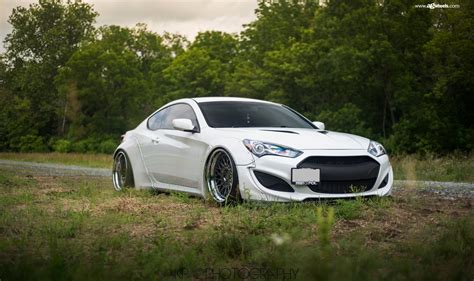 Absolutely Modern Upgraded White Hyundai Genesis Coupe with Aftermarket ...