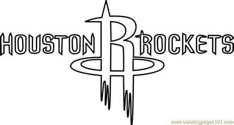 Houston Rockets Coloring Page for Kids - Free NBA Printable Coloring ...