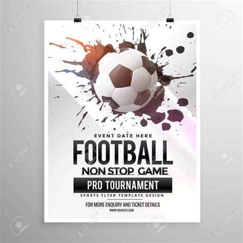 football soccer game tournament flyer brochure template Illustration ...