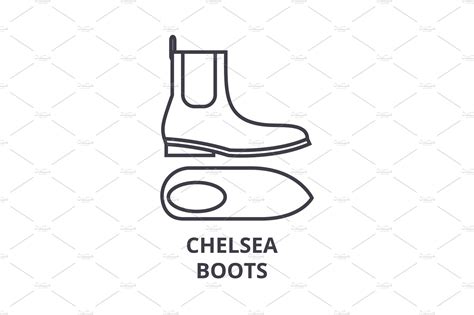 chelsea boots line icon, outline sign, linear symbol, vector, flat ...