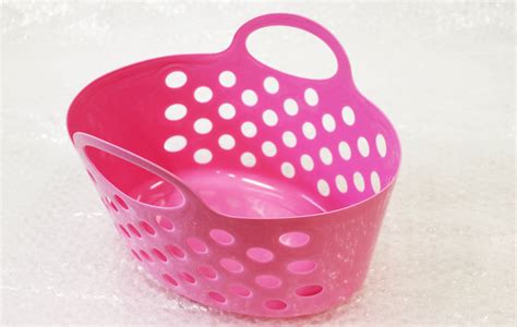 Plastic Baskets with Dual Handle Storage Baskets – Baby Pink – Hangersrus