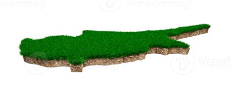 Cyprus Map soil land geology cross section with green grass and Rock ground texture 3d ...