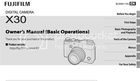 FUJIFILM X30 Owners Manual available - Fuji Rumors