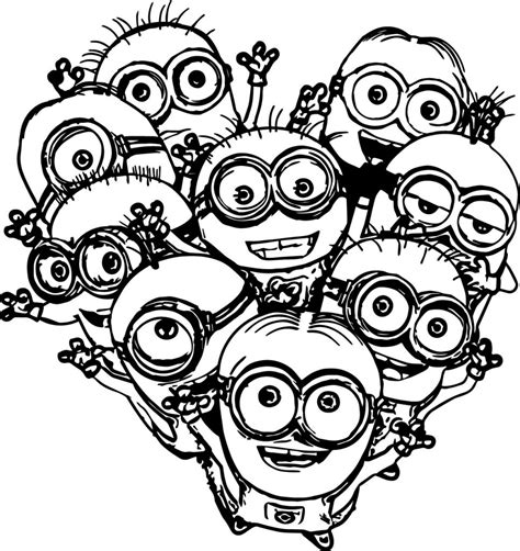 Multiple Minions Coloring Pages | Wecoloringpage.com