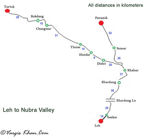 leh-to-nubra-valley-map-with-distances - Vargis Khan