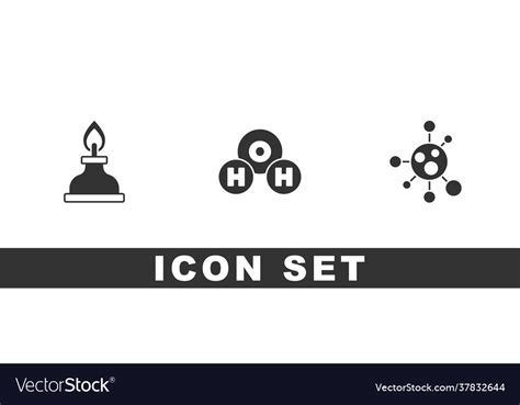 Set alcohol or spirit burner chemical formula Vector Image