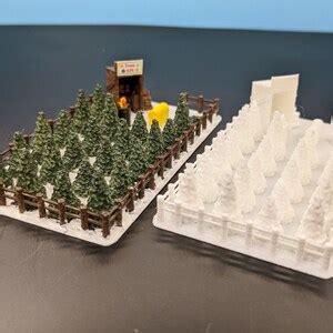 N-scale Christmas Tree Lot With Trees, Fence, Building and Fire Barrel Unpainted 1:160 Scale - Etsy