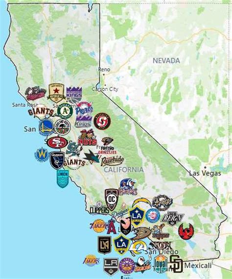 Sports Teams in California - Sport League Maps