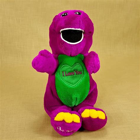 Barney Purple Dinosaur Singing 10" Plush Stuffed Doll Sings I Love You ...