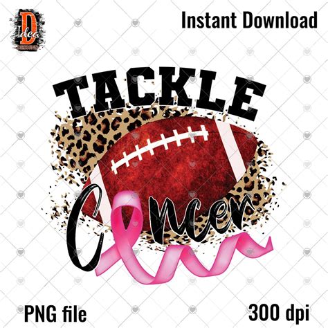 Tackle Cancer Football Png Pink Breast Cancer Awareness - Etsy