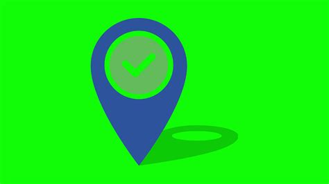 Location Pin Pointer on Map Animated Cartoon on Green Screen Background. GPS Point Green Screen ...