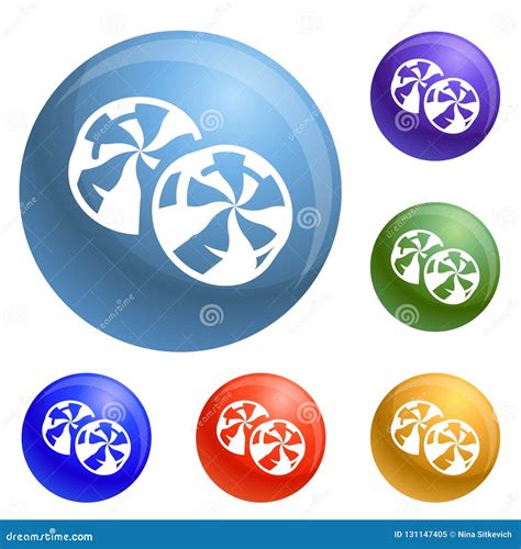 Candy Swirl Icons Set Vector Stock Vector - Illustration of collection, concept: 131147405