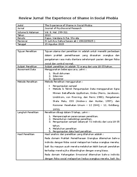 (DOC) Review Jurnal Ilmiah Psikologi | Cahya Saraswati - Academia.edu