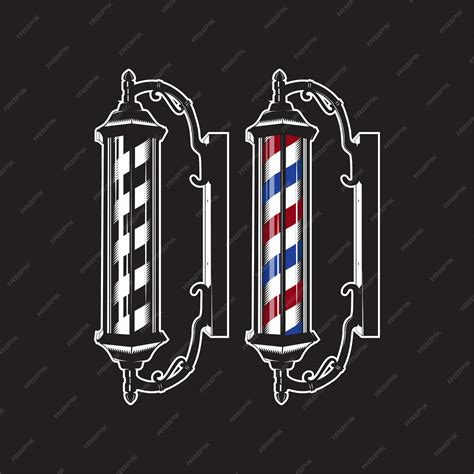 Premium Vector | Barber pole vintage isolated high detailed