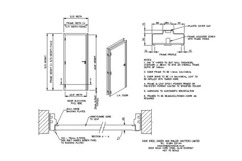 Steel cad door elevation and installation details dwg file - Cadbull