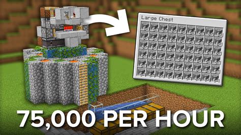 Minecraft Easy Cobblestone Farm Tutorial - Fully Automatic - YouTube