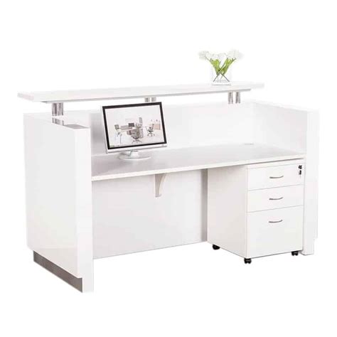 OUTLINE WHITE GLOSS RECEPTION DESK | Fast Office Furniture