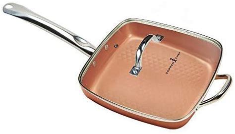 AmazonSmile: Copper Chef 12 Inch Diamond Fry Pan | Square Frying Pan With Lid | Skillet in ...