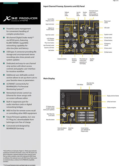 Behringer X32 Producer Brochure X32_PRODUCER