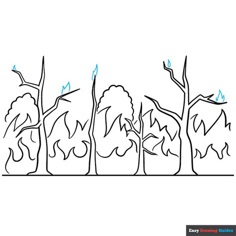 How to Draw a Forest Fire - Really Easy Drawing Tutorial