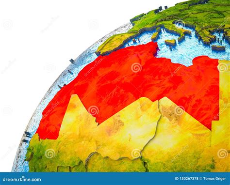 Maghreb region on 3D Earth stock illustration. Illustration of globe ...