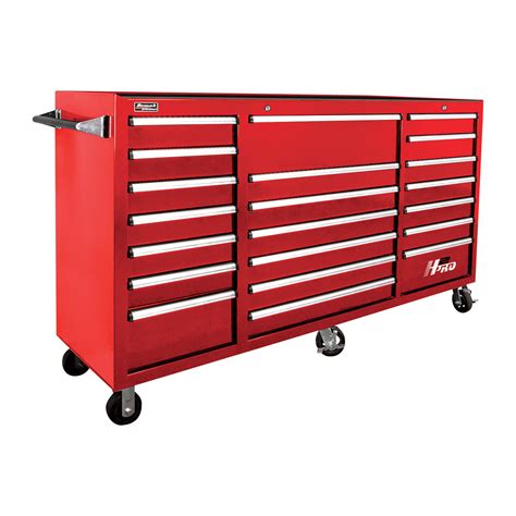 Homak H2PRO 72in., 21-Drawer Rolling Tool Cabinet — Red, 72 1/8in.W x 22in.D x 46 3/4in.H, Model ...