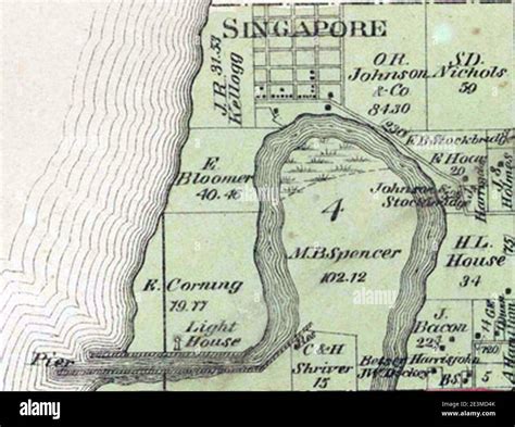 Map of Singapore, Michigan Stock Photo - Alamy