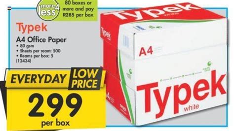 Typek A4 Office Paper offer at Makro