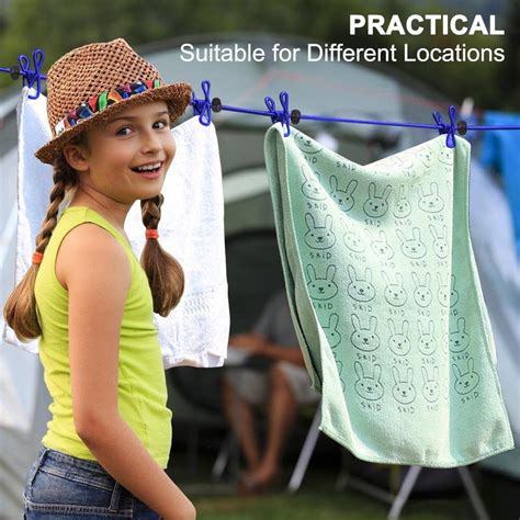 Clotheslines Portable Travel Clothesline Adjustable Elastic Travel Camping Retractable ...