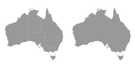 Premium Vector | Australia gray map with states Vector Illustration