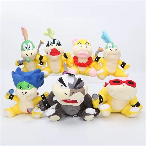 7pcs/set Super Mario Koopalings Plush Toys Wendy LARRY IGGY Ludwig Roy Morton Lemmy bowser O ...