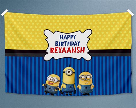 Minion Theme Personalized Backdrop | Birthday Party Supplies Online ...