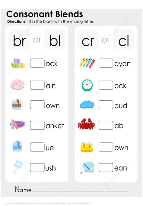 Free Printable Blends Worksheet for Kindergarten: Perfect for Home ...