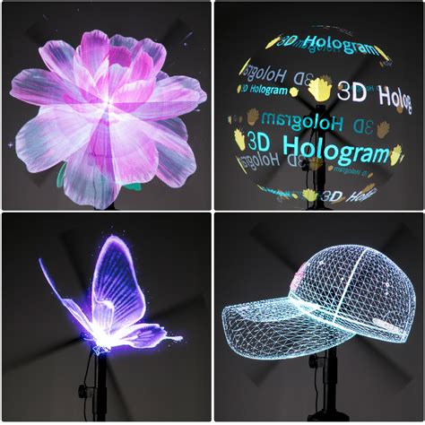 VEVOR 3D Holographic Fan 16.5Inch Hologram Fan with 224 Led Beads Holographic Projector Fan ...