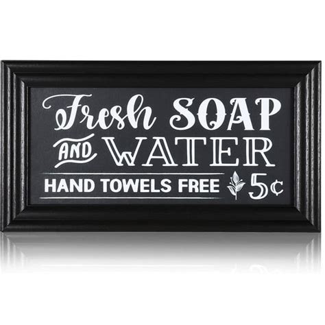 Vintage Bathroom Wall Sign Plaque for Home & Bathroom Wall Decor Black 14"x7.5" - Walmart.com ...