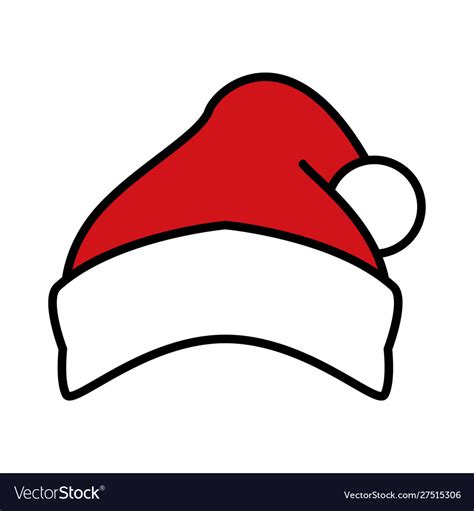 Cute red santa claus hat on white background Vector Image