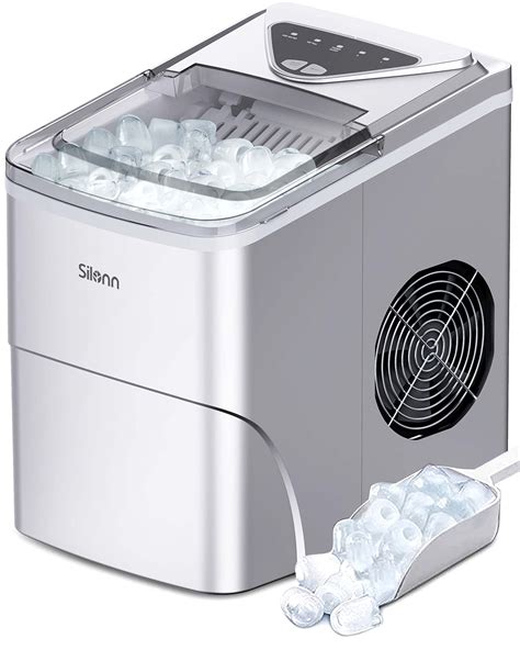 Silonn Ice Makers Countertop, 9 Cubes Ready in 6 Mins, 26lbs in 24Hrs ...