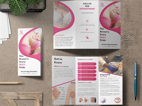 Breast Cancer Medical Trifold Brochure design by Niaz Mohaimen Alfee on ...