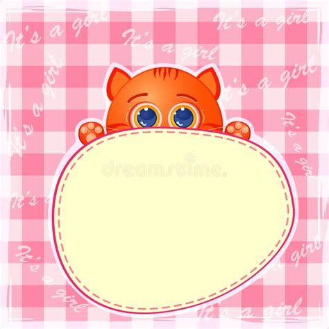 Pink Announcement Baby Girl Card Stock Vector - Illustration of arrival, decoration: 234788526