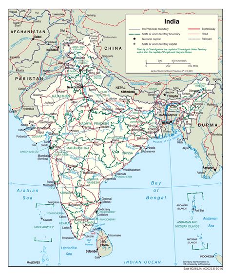 Large detailed political and administrative map of India with roads and cities | Vidiani.com ...