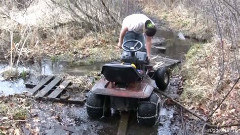 Lawn Tractor bogging - YouTube