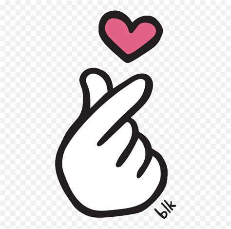 Finger Heart Sticker - Finger Heart Gif Transparent Emoji,Korean Finger ...