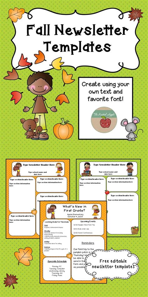 Free fall-themed newsletter templates! … | Pinteres…