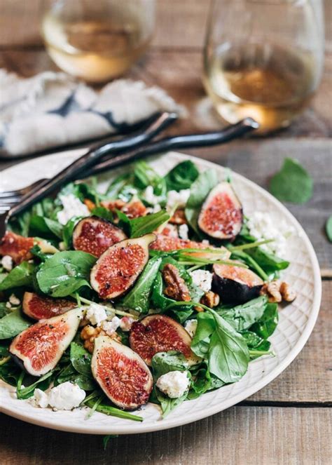 Fig Salad with Goat Cheese and Baby Arugula - Striped Spatula