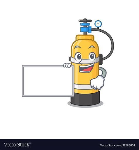 Funny oxygen cylinder cartoon character design Vector Image