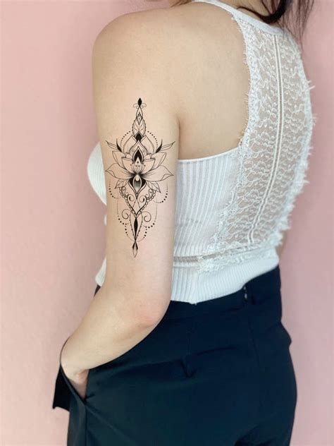 Lotus Temporary Tattoo / Large Bohemian Tattoo / Boho Tattoo / | Etsy in 2021 | Bohemian tattoo ...