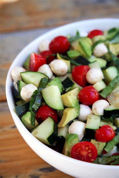 Cool Off With Our 250-Calorie Cucumber Avocado Caprese Salad | POPSUGAR ...