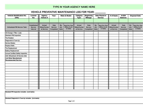 Motorcycle Maintenance Schedule Template | PDF Template