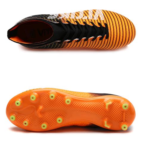 WETIKE Kids Soccer Cleats Boys Youth Cleats Football, Vibrant Orange, Size 8 | eBay