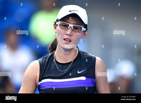 Chinese professional tennis player Zheng Saisai plays against Italian professional tennis player ...